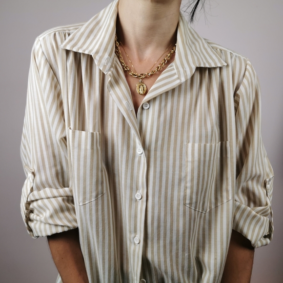 Vintage minimalist Large button up blouse shirt - Picture 5 of 9